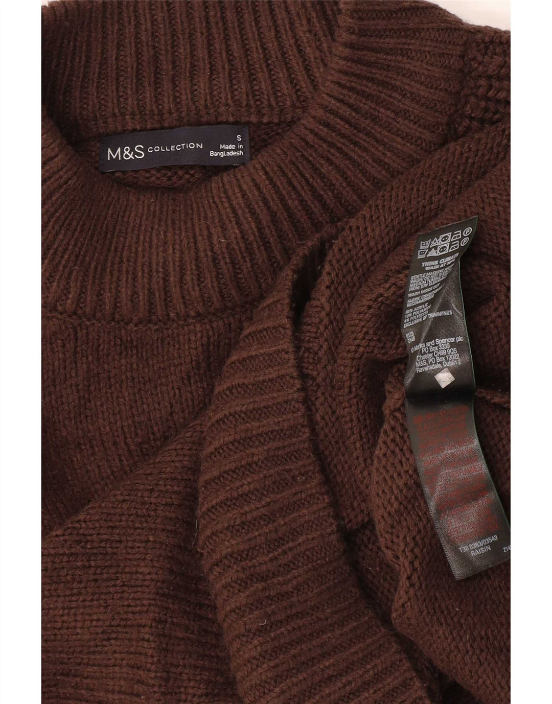 Marks & Spencer Rollkragenpullover für Damen, Gr. 10, Small, Braun, Acryl