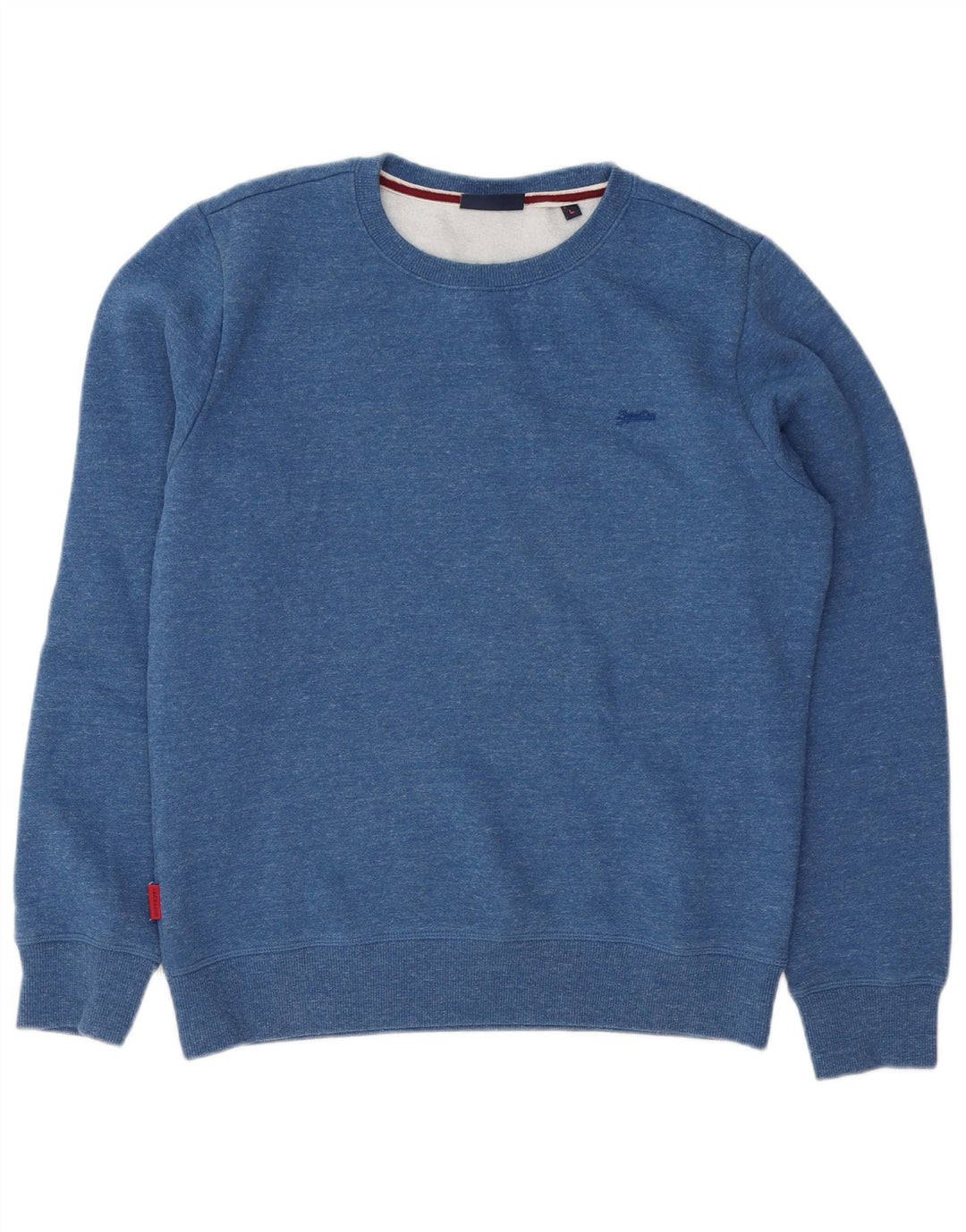 Superdry Herren-Sweatshirt-Pullover, große, blau gefleckte Baumwolle
