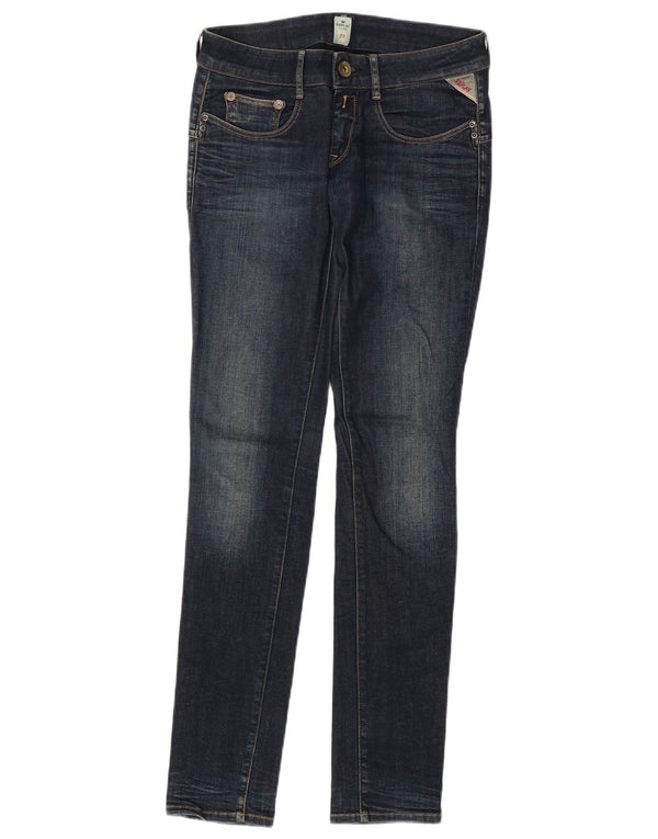Replay Damen Skinny Jeans W27 L32 Marineblau Baumwolle