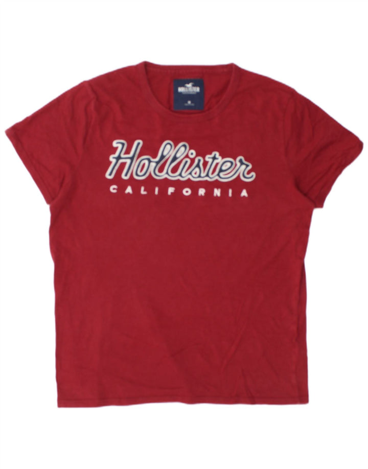 Hollister Herren Grafik-T-Shirt-Oberteil aus mittelroter Baumwolle