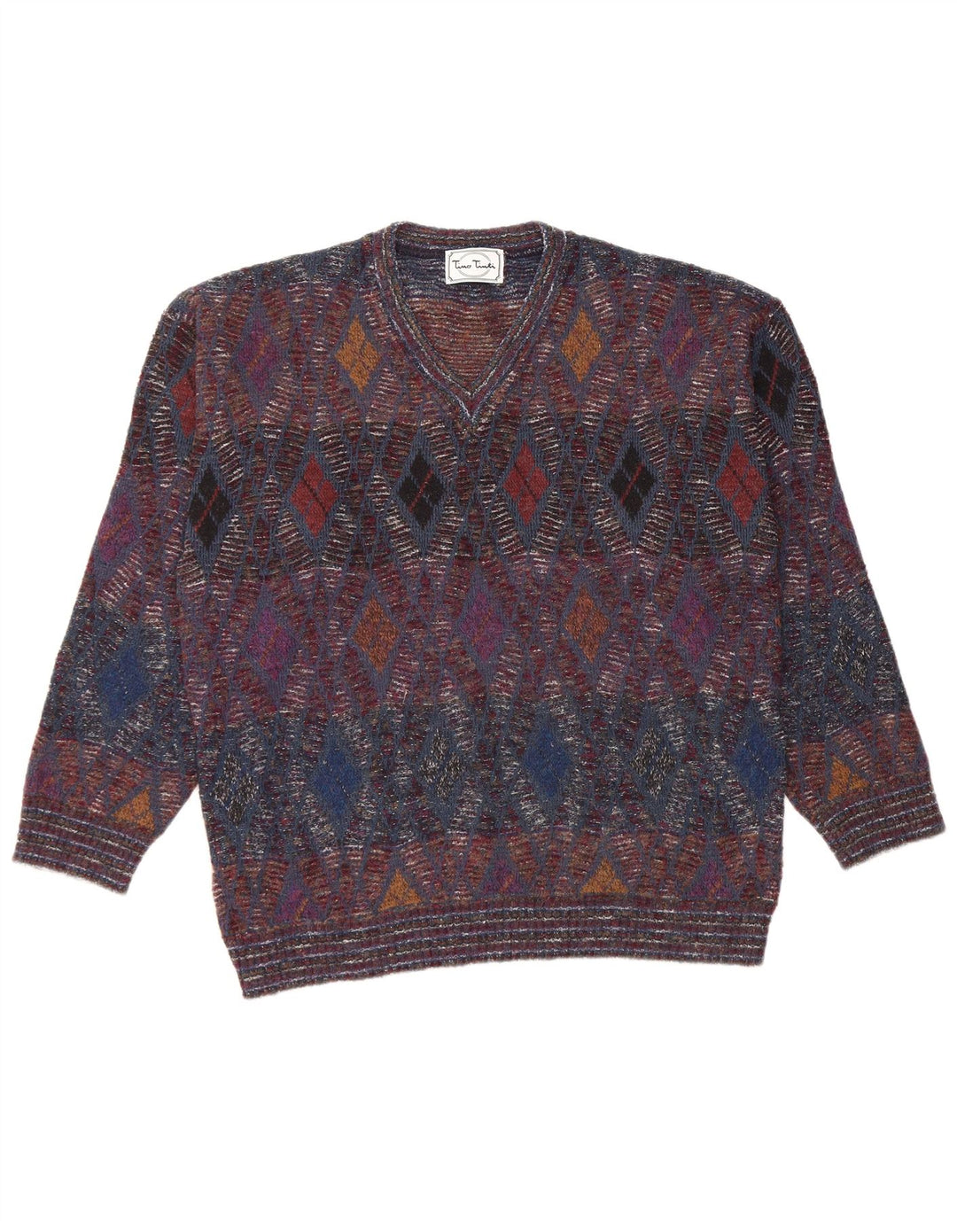 Tino Tinti Herren-Pullover mit V-Ausschnitt, Gr. 52, groß, mehrfarbig