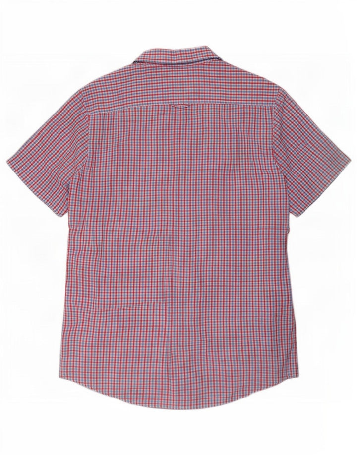 Crew Clothing Herren-Kurzarmhemd 2XL, rot kariert, Baumwolle