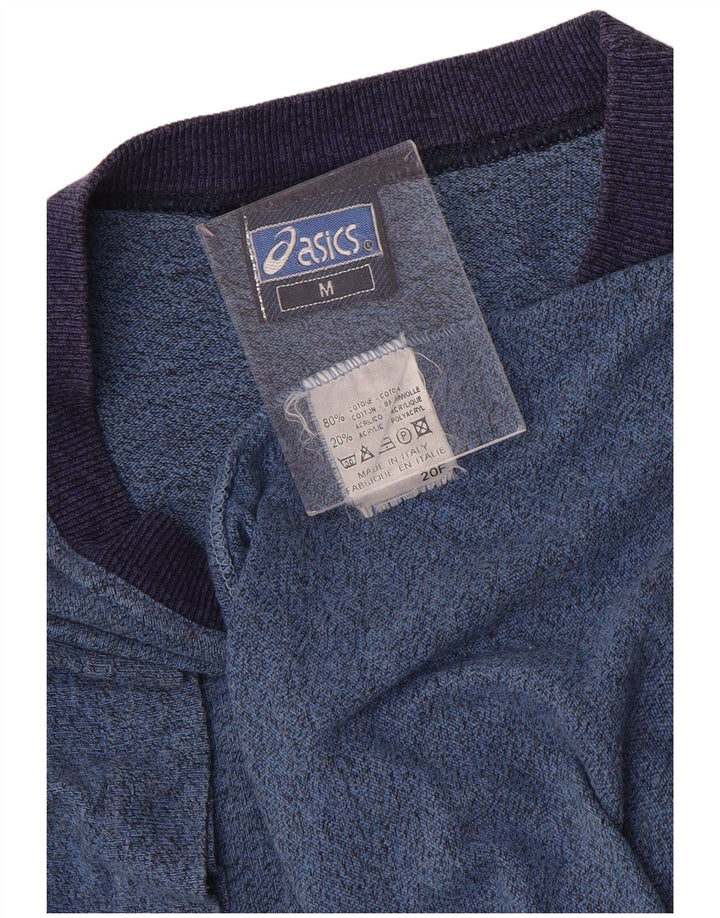 ASICS Herren T-Shirt-Oberteil aus mittelblau gefleckter Baumwolle
