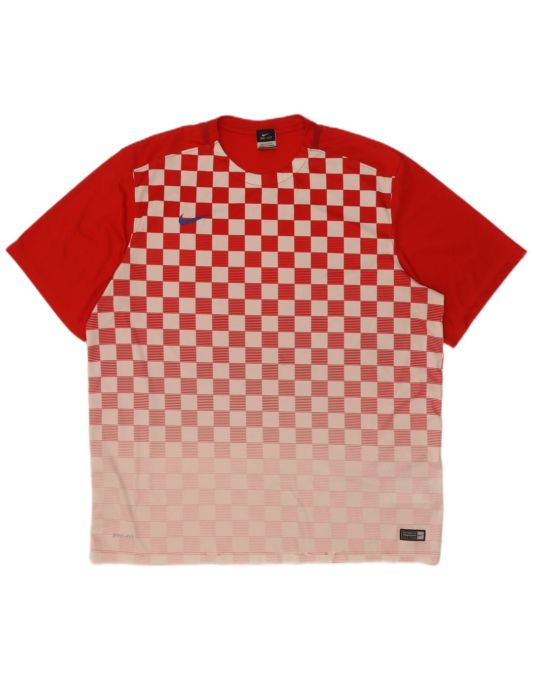 Nike Herren Dri Fit T-Shirt Top 2XL Rot Geometrisch Polyester