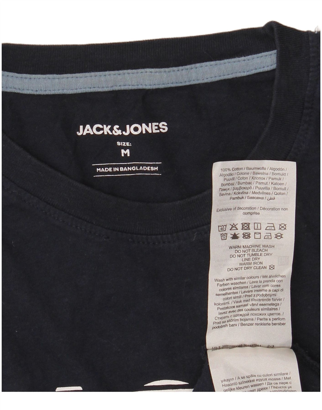 Jack & Jones Herren-T-Shirt mit Grafik, mittlere Marineblau-Baumwolle
