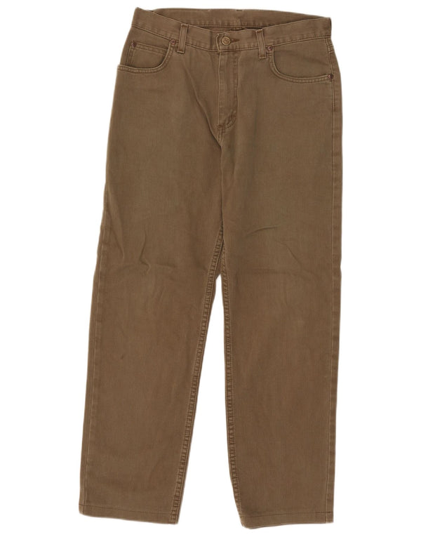 Lee Herren Brooklyn Straight Casual Hose W32 L30 Khaki Baumwolle