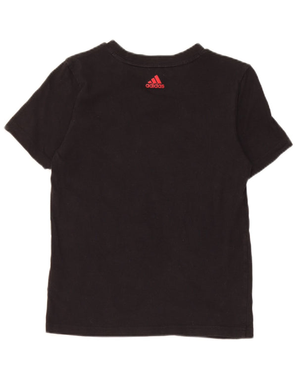 Adidas Jungen T-Shirt mit Grafik, 9–10 Jahre, schwarze Baumwolle