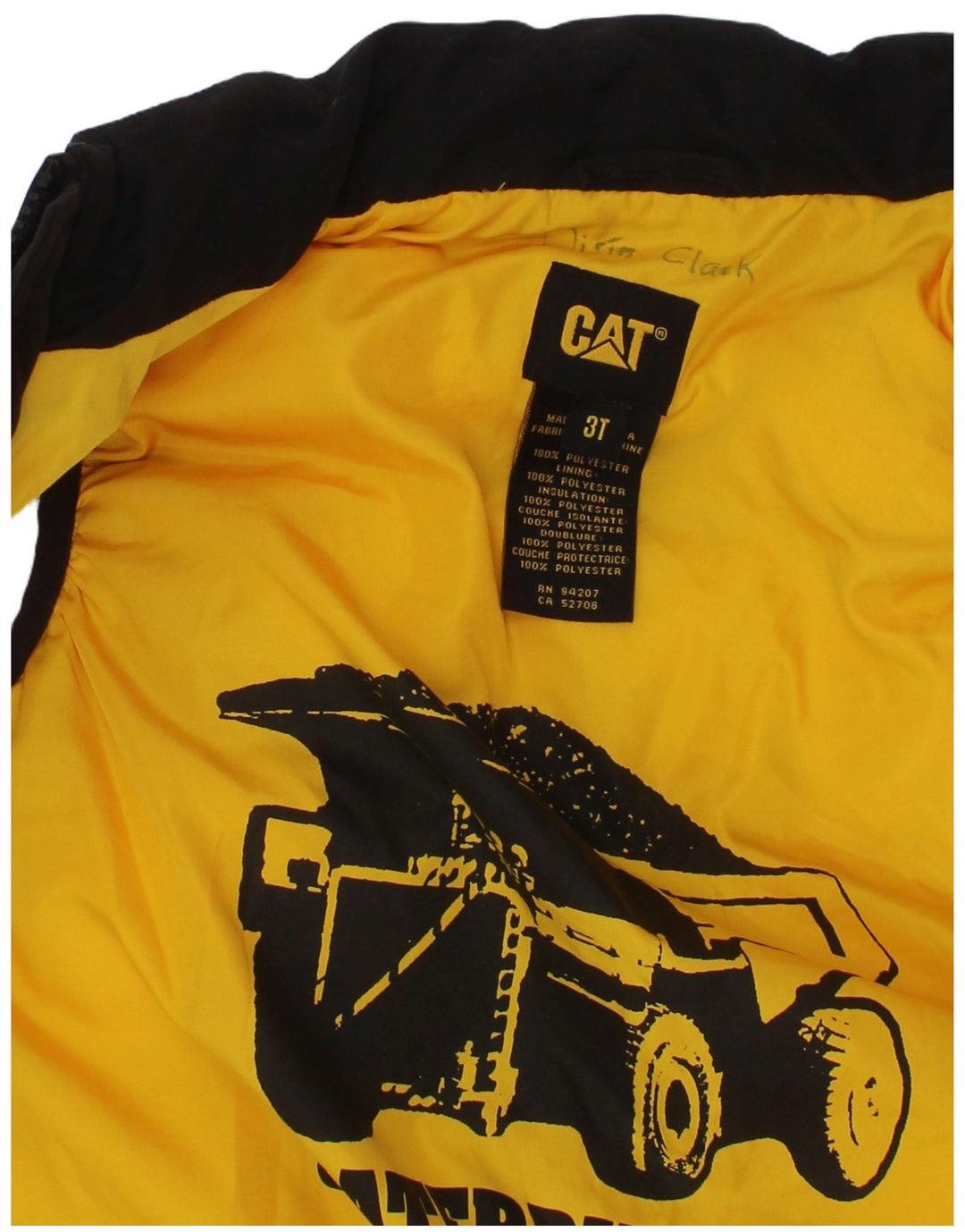 CAT Wattierte Weste für Jungen, 2–3 Jahre, schwarzes Polyester