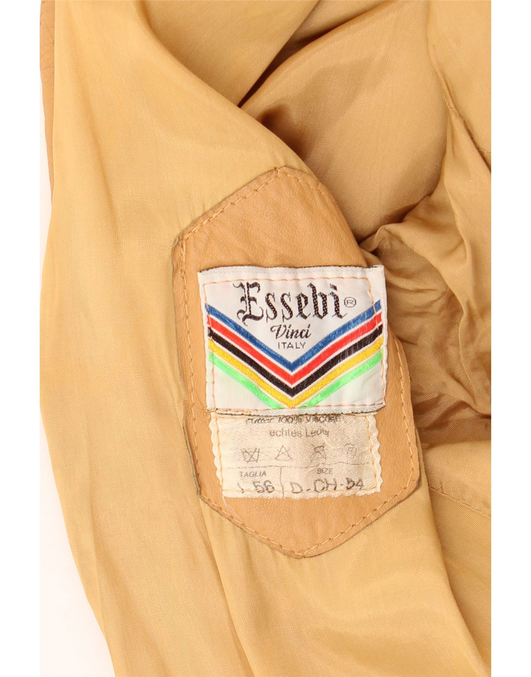 Essebi Herren Bomber-Lederjacke IT 56 3XL Beige Leder