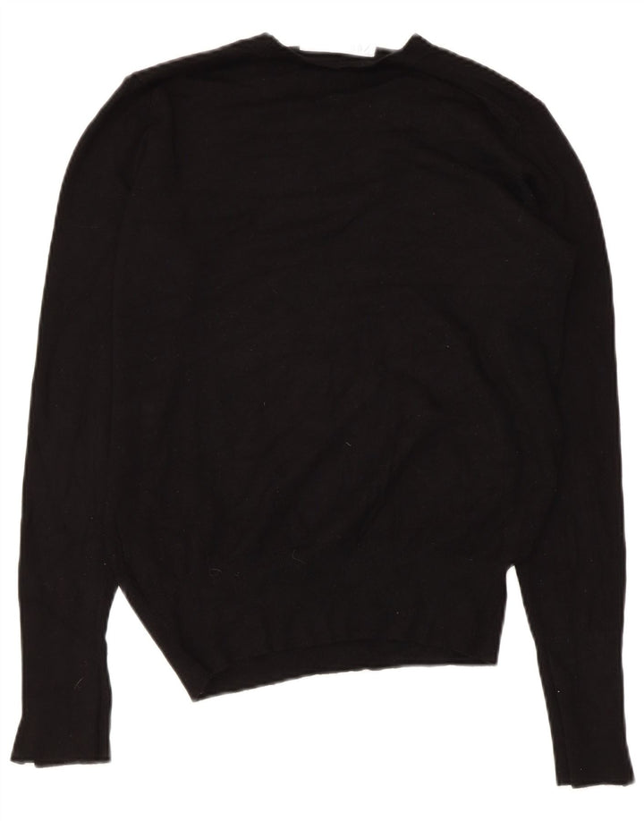 Zara Damen-Pullover mit Rundhalsausschnitt, UK 12, mittlere schwarze Viskose