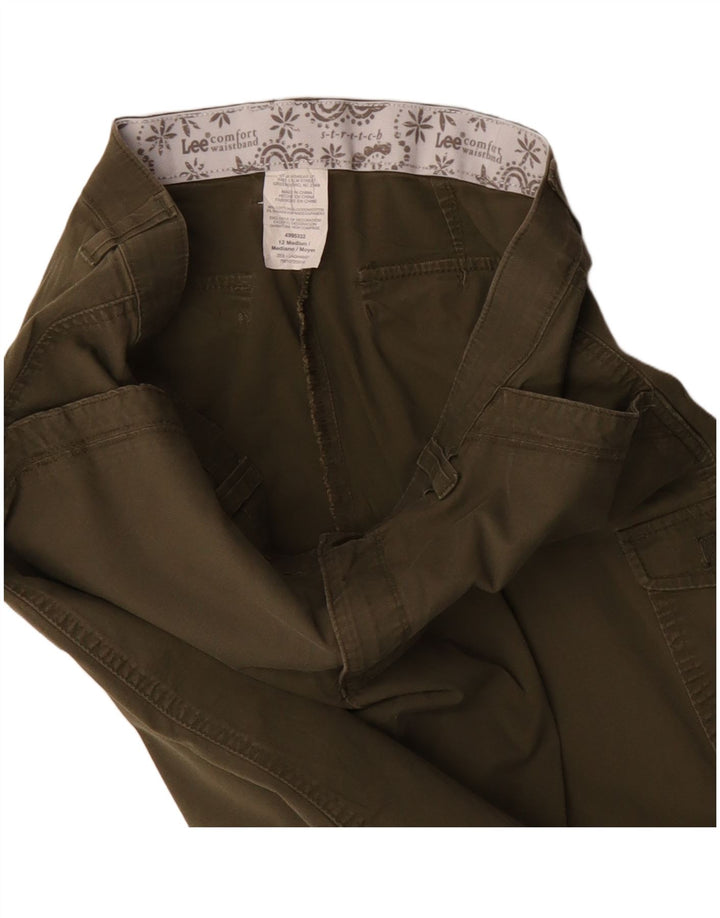 Lee Damen Cargo Caprihose US 12 Large W30 L20 Khaki Baumwolle