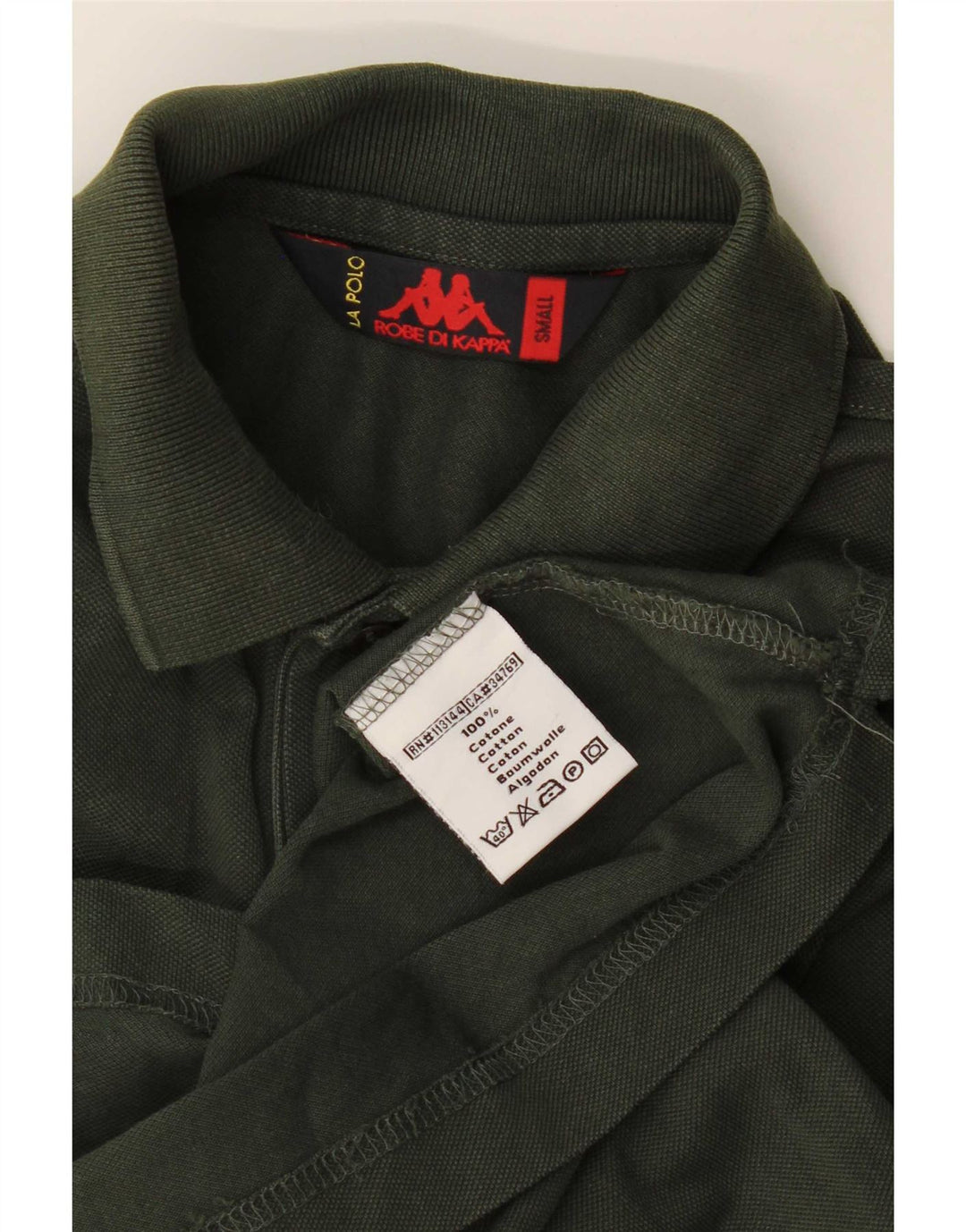 Kappa Herren Poloshirt Small Khaki Baumwolle