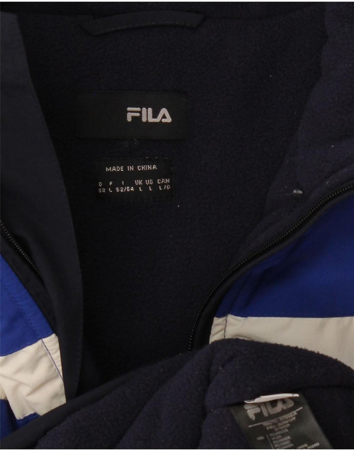 Fila Herren-Windbreaker-Jacke, UK 40, groß, marineblau, Colourblock-Polyamid