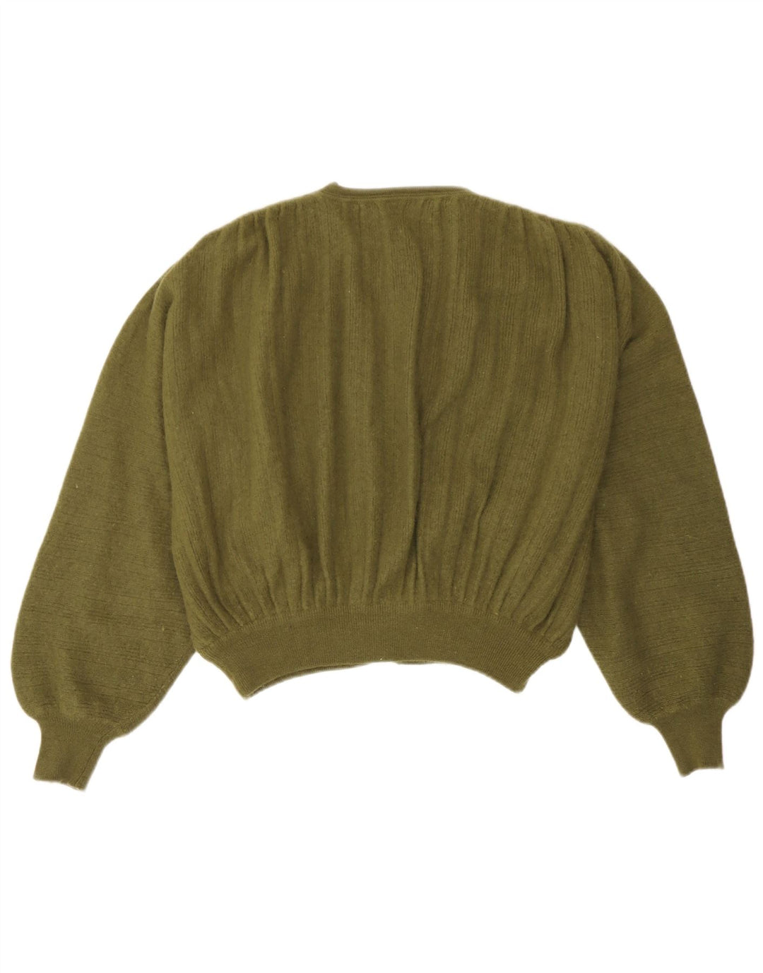 Ferrone Damen Crop Cardigan Pullover UK 14 Mittelgrün Angora