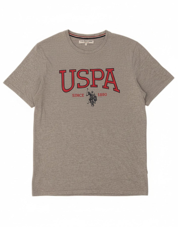 U.S. POLO ASSN. Mens Graphic T-Shirt Top Medium Grey Cotton