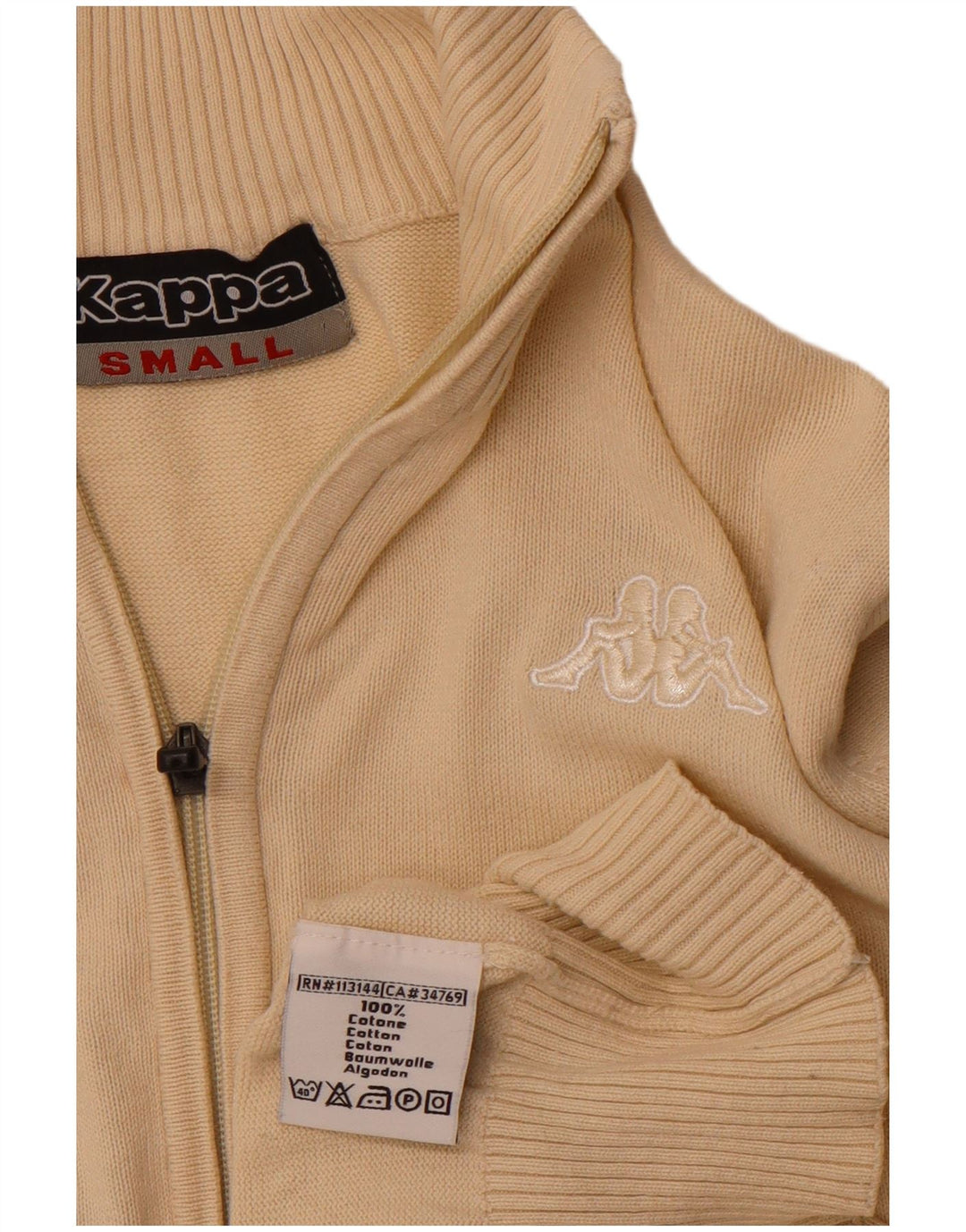 KAPPA Herren Cardigan Pullover Small Beige Baumwolle