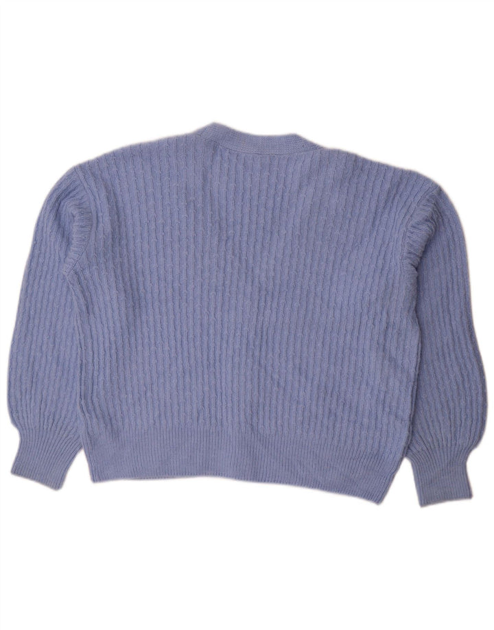 Marks & Spencer Damen Crop Oversized Cardigan Pullover UK 14 Mittelblau
