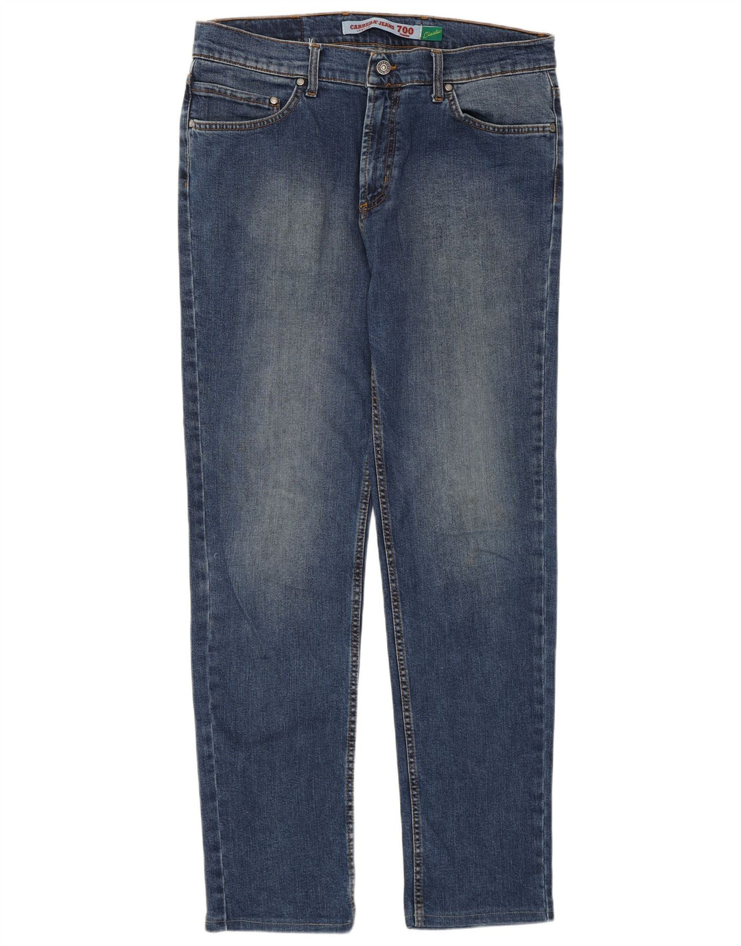 Carrera Damen 700 Regular Straight Jeans W34 L32 Blaue Baumwolle