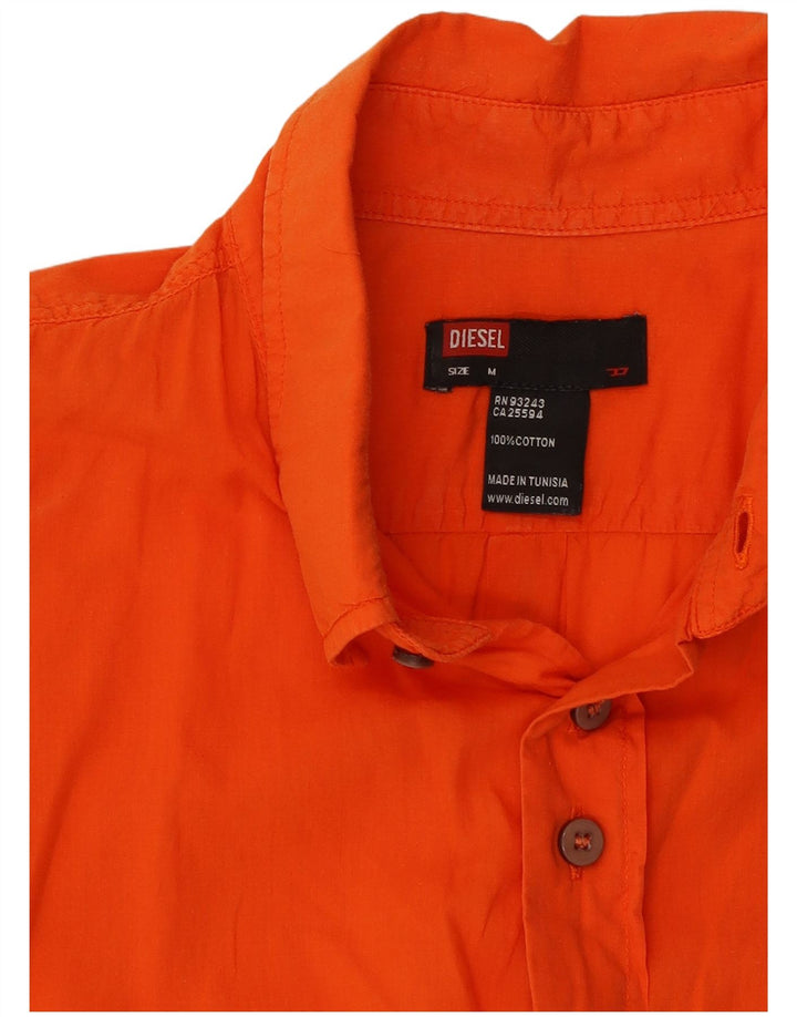 DIESEL Herren Kurzarmhemd Mittelorange Baumwolle