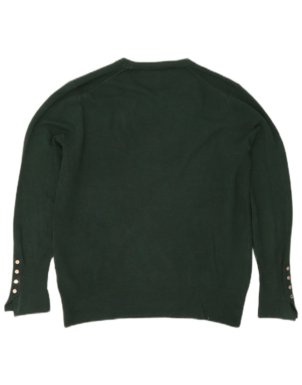 Zara Damen-Pullover mit Rundhalsausschnitt, Gr. 18, XL, grüne Viskose