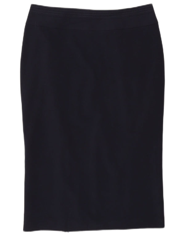 Marks & Spencer Damen Bleistiftrock UK 12 Medium W30 Marineblau Polyester