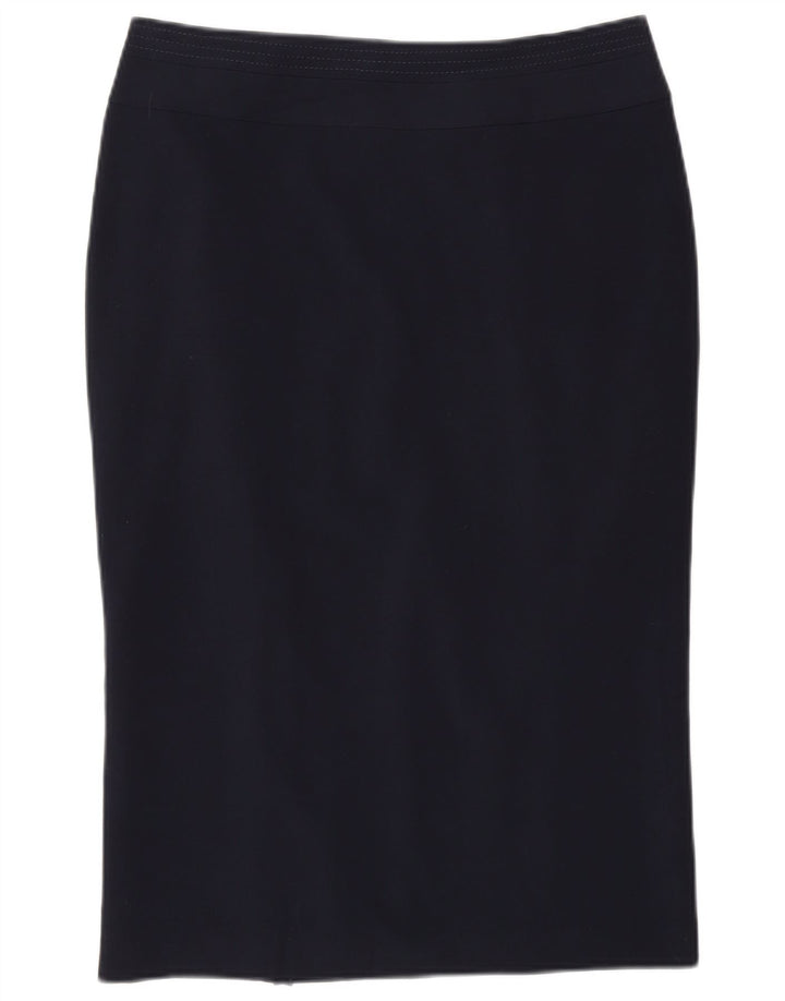 Marks & Spencer Damen Bleistiftrock UK 12 Medium W30 Marineblau Polyester