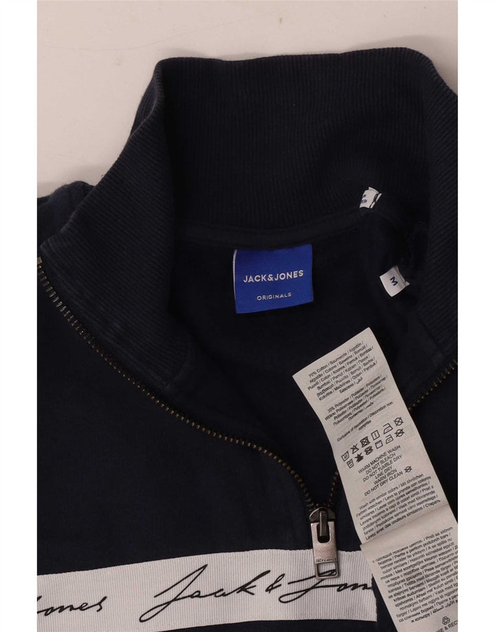 Jack & Jones Herren-Sweatshirt mit Grafik, mittelgroß, Marineblau, Farbblock