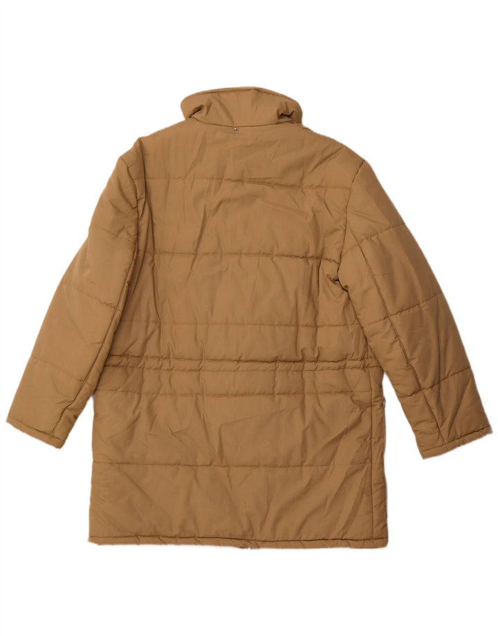 Vintage Herren gepolsterter Mantel UK 36 Small Beige Polyester