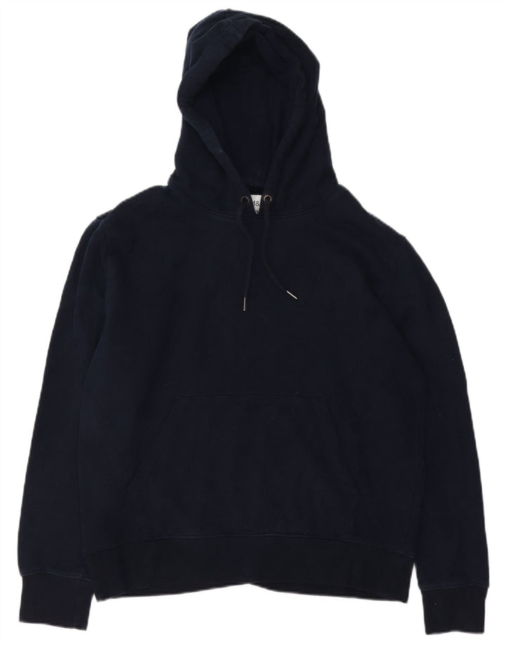 Marks & Spencer Damen-Kapuzenpullover aus mittelblauer Baumwolle in Marineblau