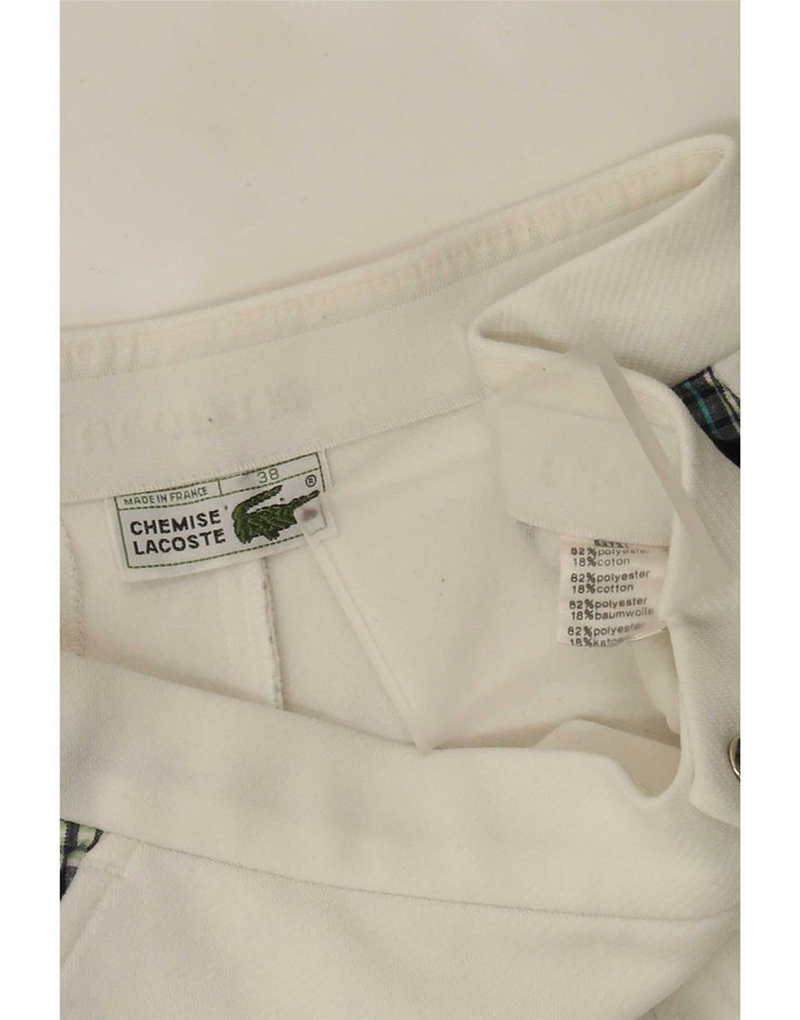 Lacoste Herren-Chinoshorts, Größe 38, klein, W28, weiß kariertes Polyester