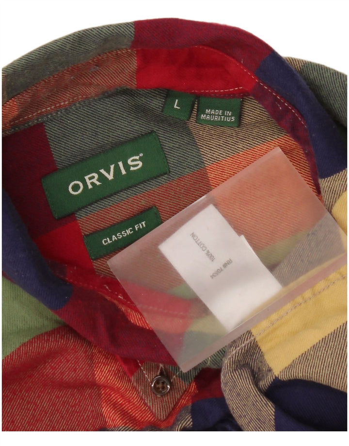Orvis Herren-Flanellhemd mit klassischer Passform, groß, mehrfarbig, kariert, Baumwolle
