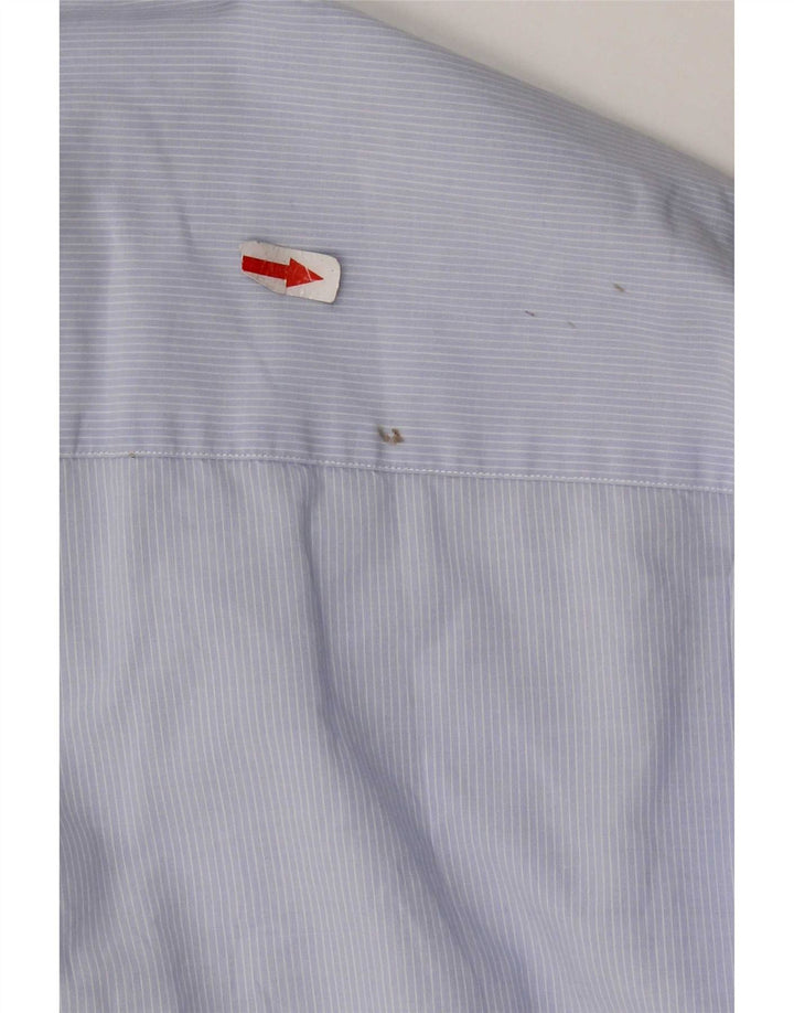 Massimo Dutti Herren-Hemd mit lässiger Passform, 2XL, blaue Nadelstreifen