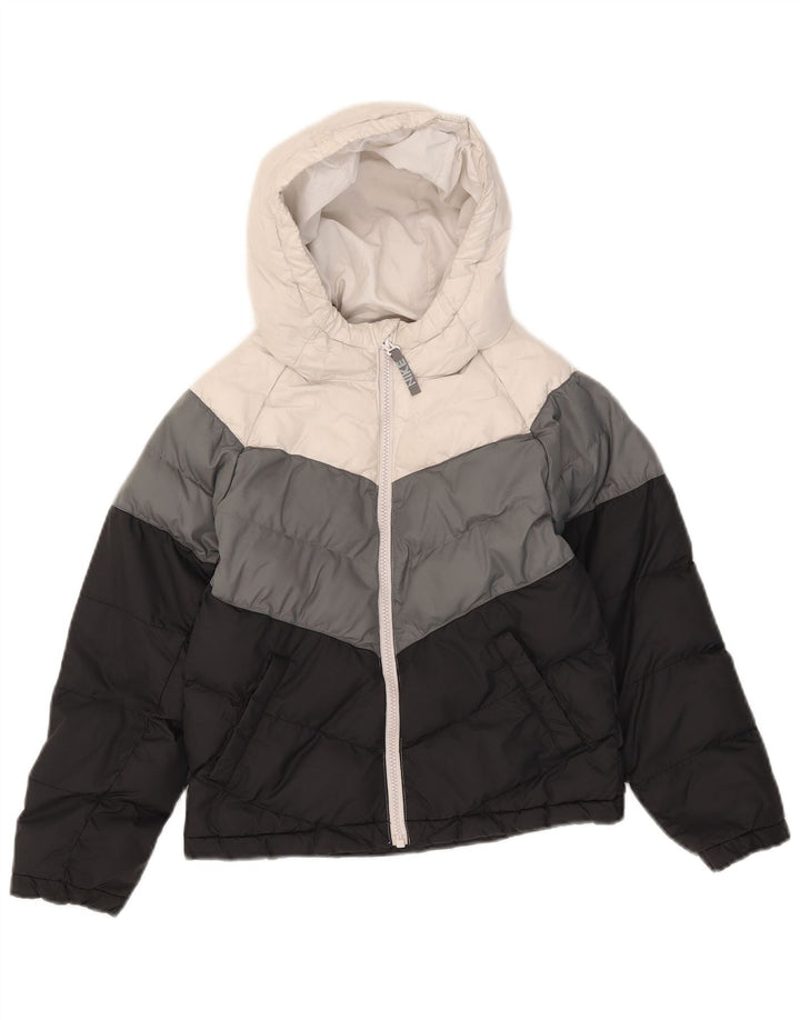 Nike Mädchen-Jacke mit Kapuze, gepolstert, 8–9 Jahre, Größe S, mehrfarbig, Farbblockdesign
