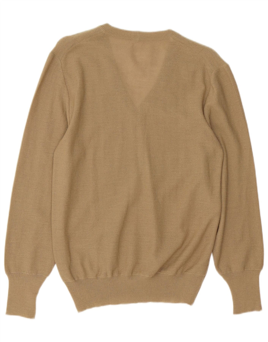 VINTAGE Damen Pullover mit V-Ausschnitt UK 12 Medium Beige