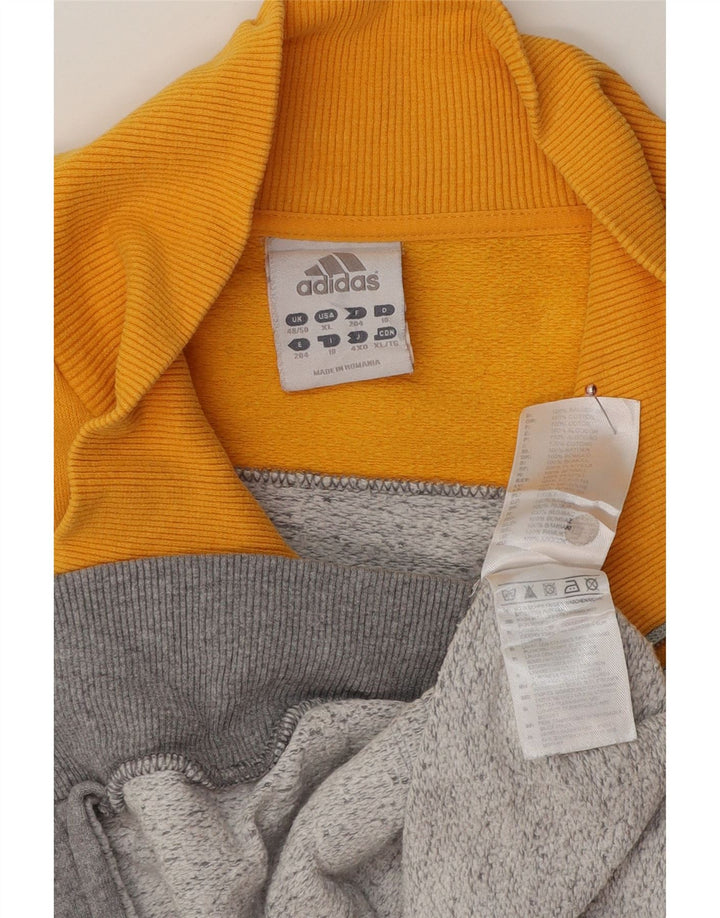 ADIDAS Herren-Trainingsanzug-Oberteil, Jacke, XL, Grau, Colourblock-Baumwolle