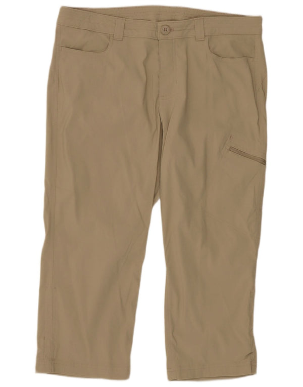 Eddie Bauer Damen Cargo-Caprihose US 12 Large W34 L20 Beige Nylon