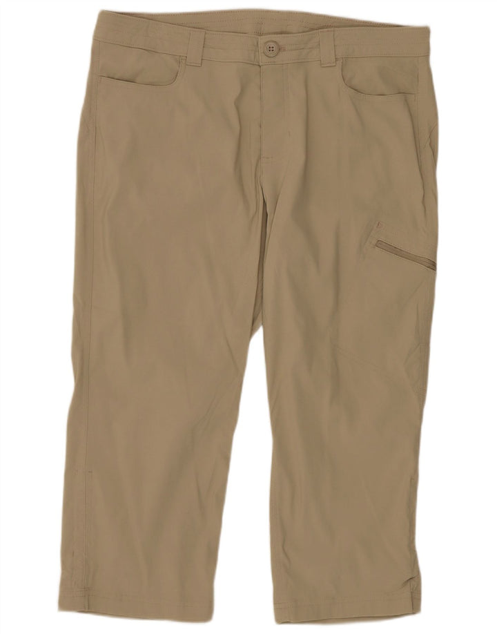 Eddie Bauer Damen Cargo-Caprihose US 12 Large W34 L20 Beige Nylon