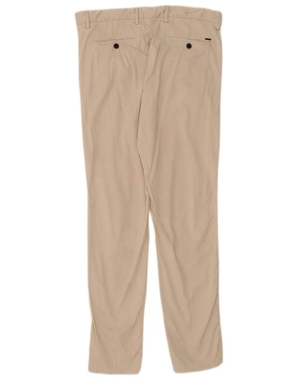 Massimo Dutti Herren Slim Fit Chinohose EU 42 Large W34 L32 Beige Baumwolle