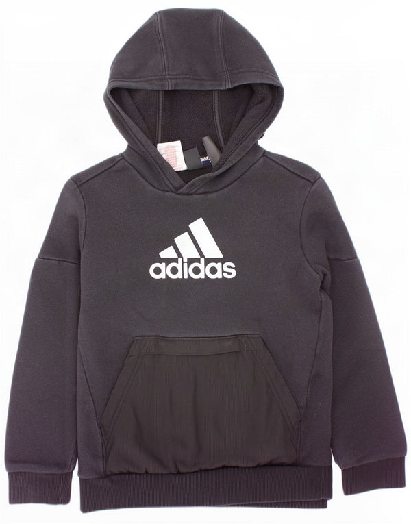 Adidas Jungen Graphic Hoodie Pullover 7–8 Jahre, schwarze Baumwolle