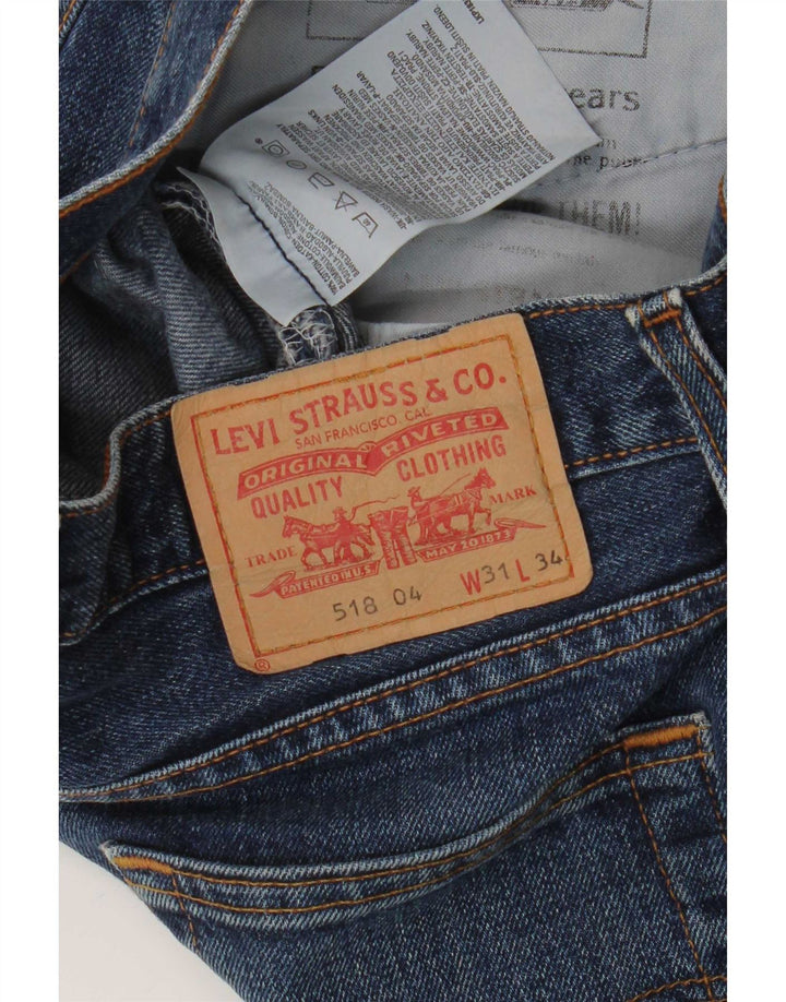 Levi's Herren 518 Distressed Bootcut Jeans W31 L30 Blaue Baumwolle
