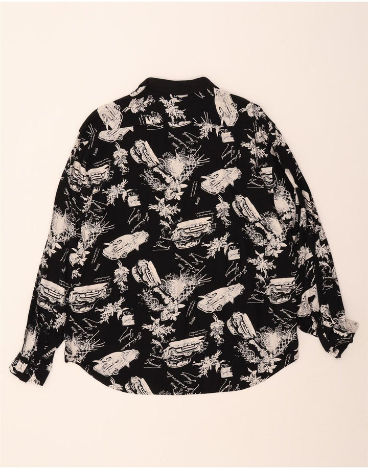 VINTAGE Herren Grafik-Pullover-Shirt Mittelschwarz