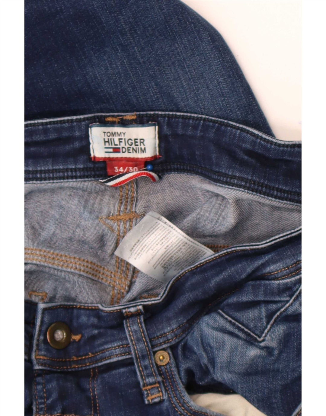Tommy Hilfiger Herren Ryan Bootcut Jeans W34 L30 Blaue Baumwolle