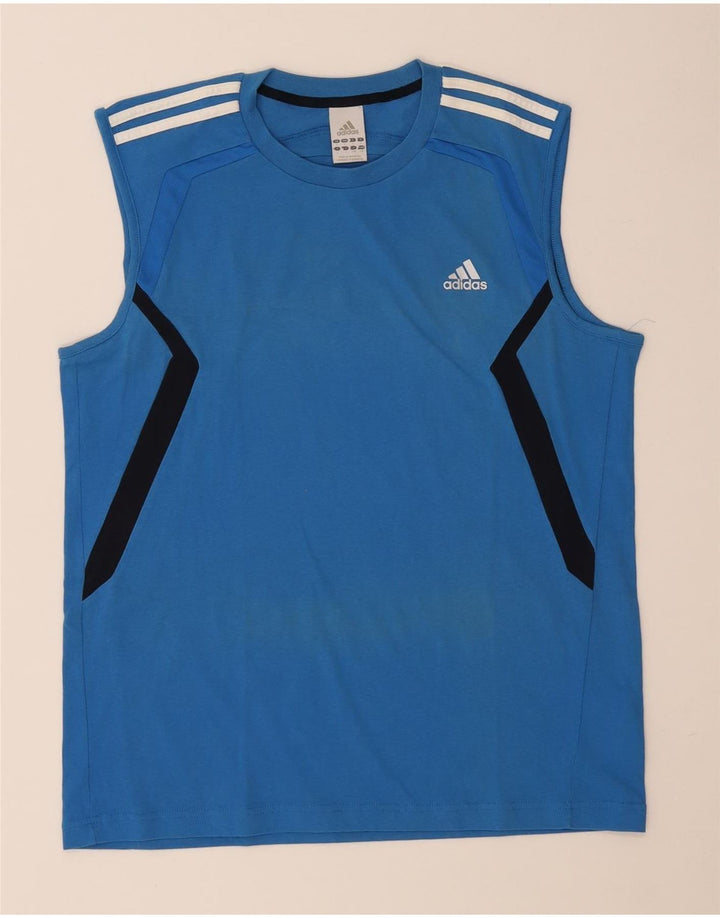 Adidas Herren Climalite Weste Top Large Blau Colourblock Baumwolle