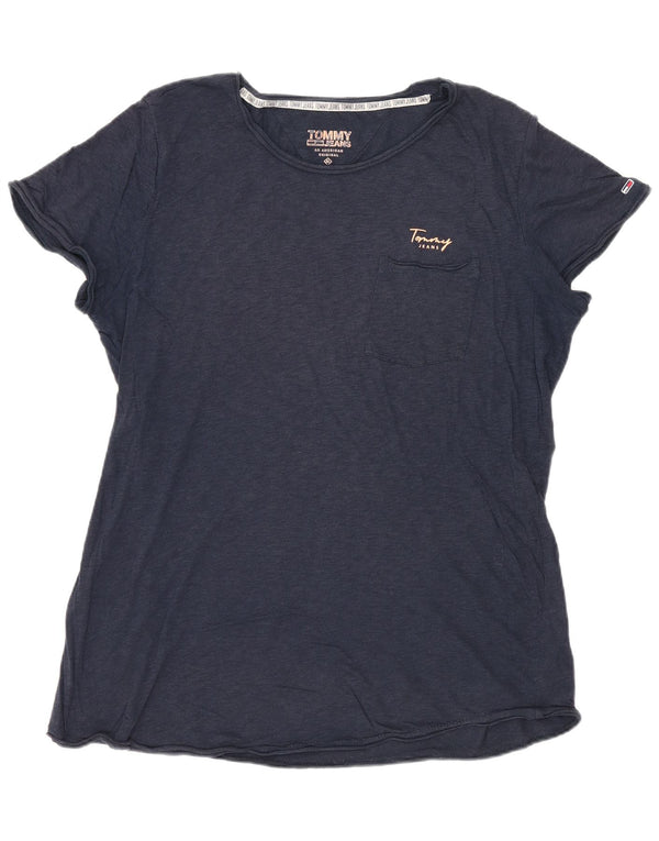 Tommy Hilfiger Damen T-Shirt Top UK 18 XL Marineblau