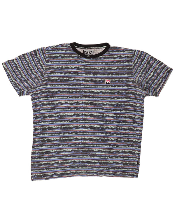 BILLABONG Herren Grafik-T-Shirt Top 2XL blau gestreift aus Baumwolle