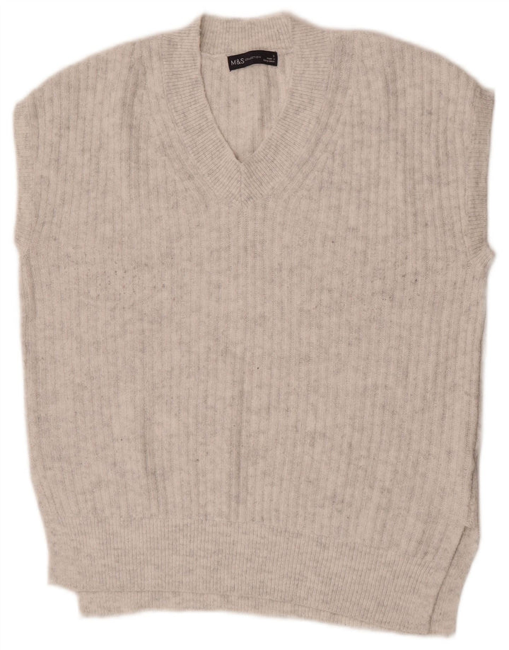 Marks & Spencer Damen-Tanktop in Übergröße, Gr. 10, Größe S, Grau, Acryl