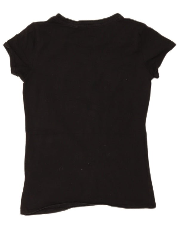 Guess Damen-T-Shirt mit Grafik, UK 8, Größe S, Schwarz, Baumwolle