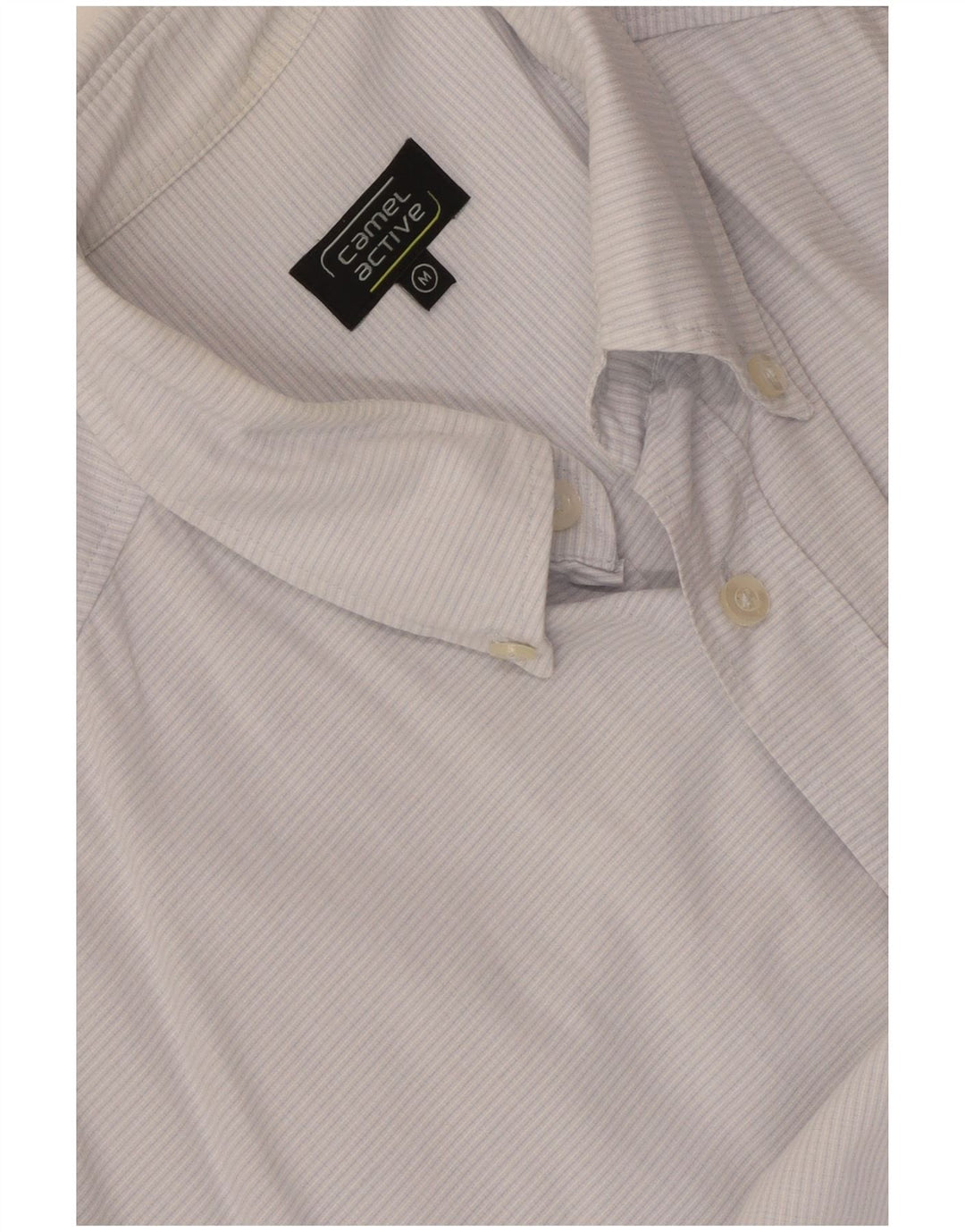 Camel Active Herren Kurzarmhemd Mittelblauer Nadelstreifen