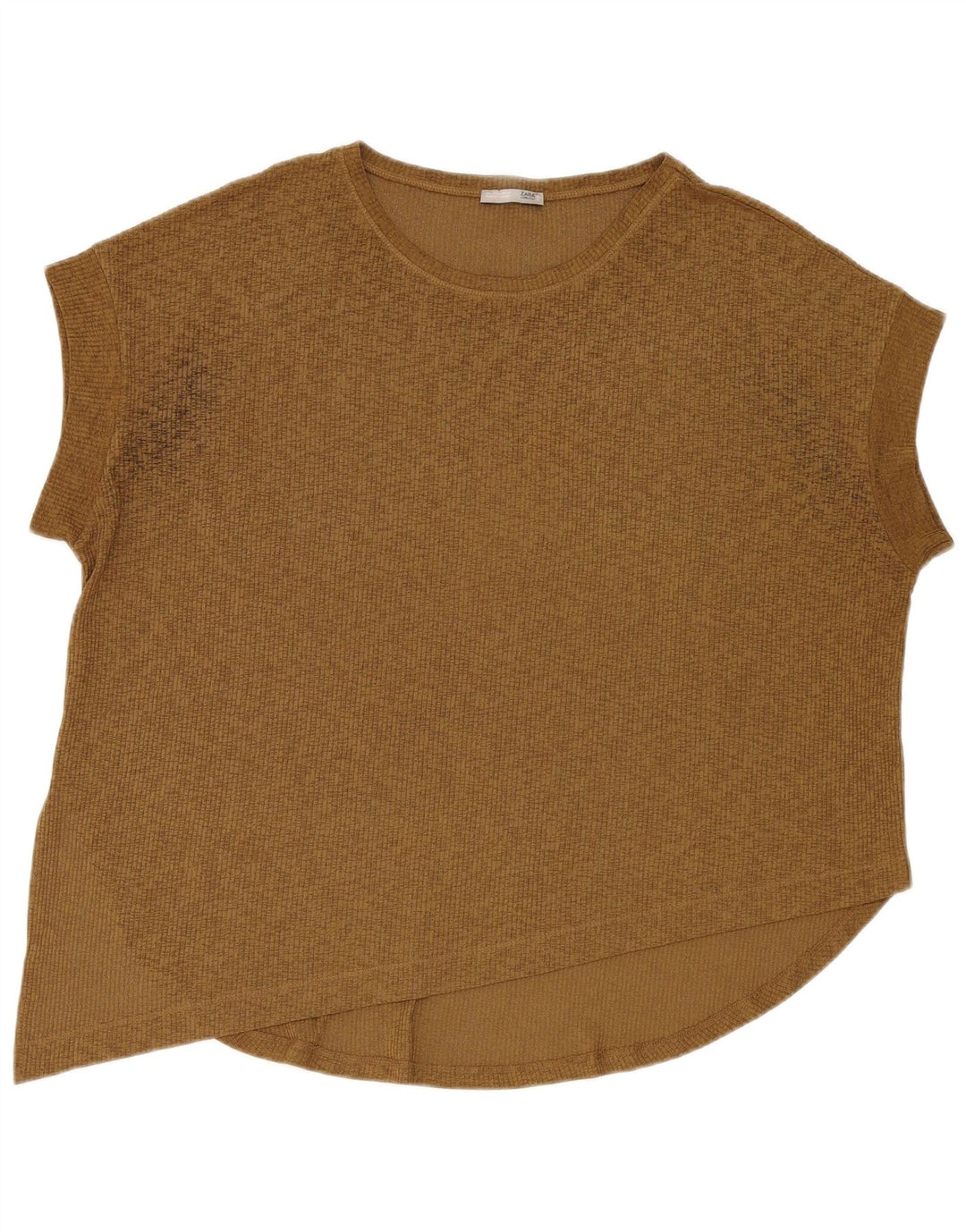 Asymmetrisches, übergroßes Blusenoberteil von Zara für Damen, Größe 44, Khaki