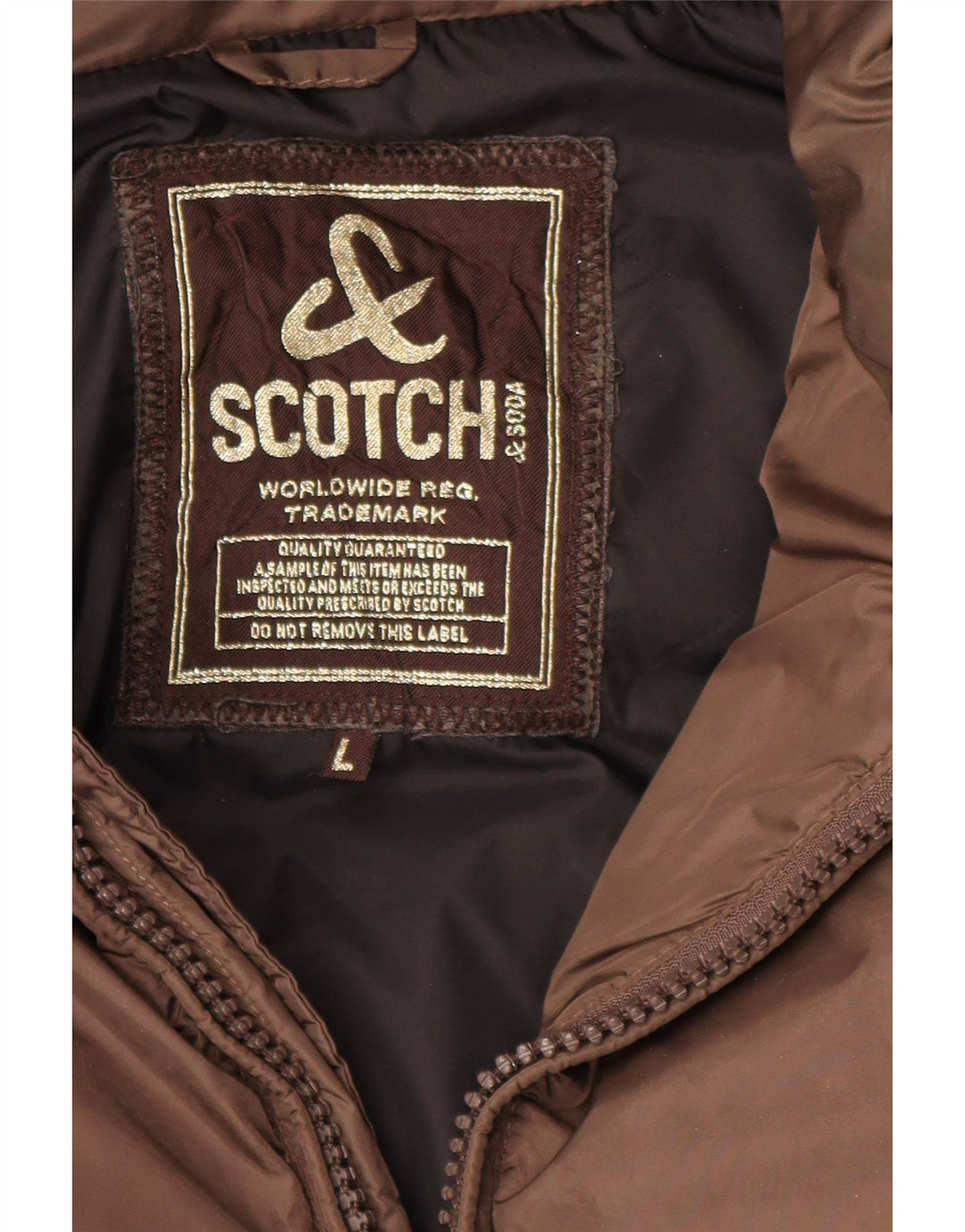 Scotch & Soda Herren-Jacke mit Kapuze, gepolstert, Größe 40, Braun, Polyamid